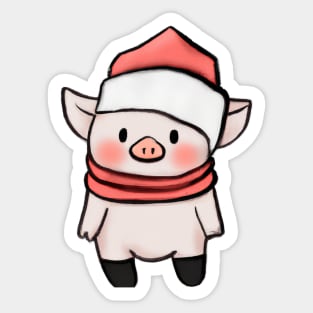 Cute Pig Drawing Sticker